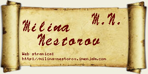 Milina Nestorov vizit kartica